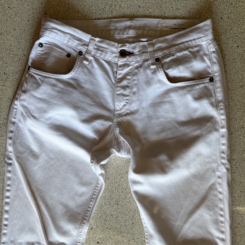 Rag & Bone White Selvedge Denim Jeans Fit 2 Slim 31 x 33.5 - Picture 7 of 11
